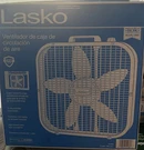 Lasko B20200 Box Fan White 5-BLADE High Velocity Carry Handle 3 Quiet Speeds. Fixed Price $25.00.