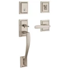Baldwin Torrey Pines Front Door Lock & Handleset - Satin Nickel 180TPHXTOL15SLB. Fixed Price $129.00.