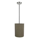 Aspen Creative 71028 One-light Pendant W/ Hardback Drum Spider Shade Brown. Fixed Price $60.00.