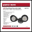 Satco 65-712 Dual Head Led Outdoor Security Flood Light 3000K Bronze. Fixed Price $95.99.