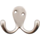 Double Robe Hook, 2-1/8" High, 1" Projection, Satin Nickel By Stone Harbor Hardw. Fixed Price $17.18.