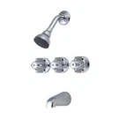 Central Brass 0968-Z Three Handle Tub & Shower Set In Chrome. Fixed Price $218.10.