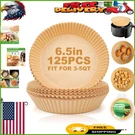 Eco-friendly 125 Pcs Air Fryer Parchment Liners, 6.5-INCH For Healthier Meals. Fixed Price $25.99.