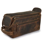 Leather Travel Toiletry Bag Water-resistant Dopp Kit, Shaving & Cosmetic. Fixed Price $34.99.