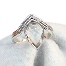 Natural Clear Quartz Crystal Ring 925 Sterling Silver SIZE-7.5-CR026. Fixed Price $24.95.