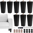 Turstin Set Of 8 Furniture Legs 6 Square Solid Wood Inches, Black. Fixed Price $57.56.