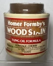 Vtg Homer Formbys Wood Stain Tung Oil Formula Heritage Cherry One Quart - New!. Fixed Price $19.96.