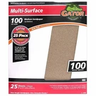 Gator 9" X 11" Multi-surface Sanding Sheets, 100 Grit, 25 Pack. Fixed Price $19.99.