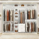 96'' Closet System With 3 Wooden Drawers And 5 Hanging Rods Storage Shelves. Fixed Price $209.99.