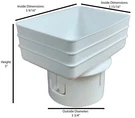 4X5X4 White Downspout Tile Adapter. Fixed Price $19.99.