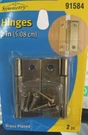 2-PACK Symmetry 2" Brass Plated Hinges / 91584. Fixed Price $9.50.