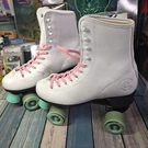 Seven C7 Skates Quad Roller Women Size 8 Retro Design Pink White. Fixed Price $23.99.