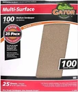 Gator 9" X 11" Multi-surface Sanding Sheets, 100 Grit, 25 Pack Medium Type. Fixed Price $22.65.
