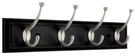 Liberty 27" 4 Pilltop Hooks Coat & Hat Rail Black W/ Satin Nickel. Fixed Price $28.65.