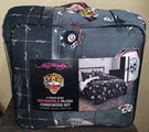 Ed Hardy Grey W/cards,dice,lucky Skulls Reversible Plush 4PC King Comforter Set. Fixed Price $102.99.
