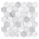 Sunwings Hexagon 11.3 11.4" Carrara Peel & Stick Stone Wall Tile - 10 Sheets. Fixed Price $43.90.