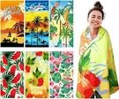 6 Pack Beach Towels Oversized Microfiber Hawaiian Large, Bright Color. Fixed Price $50.05.