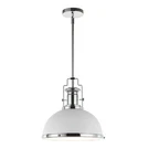 Jonathan Y 10" Chrome/white Modern Industrial Iron Led Dome Pendant Light, Ad.... Fixed Price $128.40.