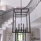 Hunter Lighting Squire Manor Large 8-LIGHT Matte Black Pendant Chandelier. Fixed Price $140.00.