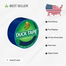 Colorful Blue Duct Tape Roll - Ideal For Crafts, Repairs, And Marking Floors. Fixed Price $5.99.