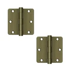 1-PAIR Deltana S35R4HD5 3-1/2" X 1/4" Radius Hinge, Antique Brass. Fixed Price $18.60.