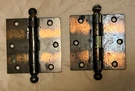 (2) 1920 Vintage Stanley Works Door Hinges Cannon Ball Top 3 1/2 X. Fixed Price $33.00.