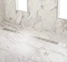 Signature Hardware 48" Effendi Linear Shower Drain, Brushed Stainless Steel. Fixed Price $141.00.