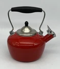 Chantal Red Enamel Stainless Steel 2 Qt Whistling Tea Kettle Apple Nice. Fixed Price $35.95.