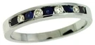 .46CT Diamond & Aaa Sapphire 14KT White Gold Classic Round 9 Stone Channel Ring. Fixed Price $1713.74.