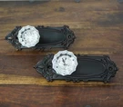 Nostalgic Warehouse Oil Rubbed Bronze Victorian Plate Crystal Doorknobs Pair. Fixed Price $104.99.