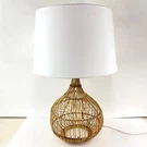 Kouboo Luhu Cane Rib Bulb Table Lamp With White Shade. Fixed Price $89.99.